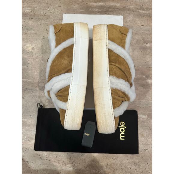 MAJE Suede Slip on Sneakers with Shearling Trim size 40 - Picture 6 of 8